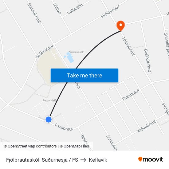 Fjölbrautaskóli Suðurnesja / FS to Keflavík map