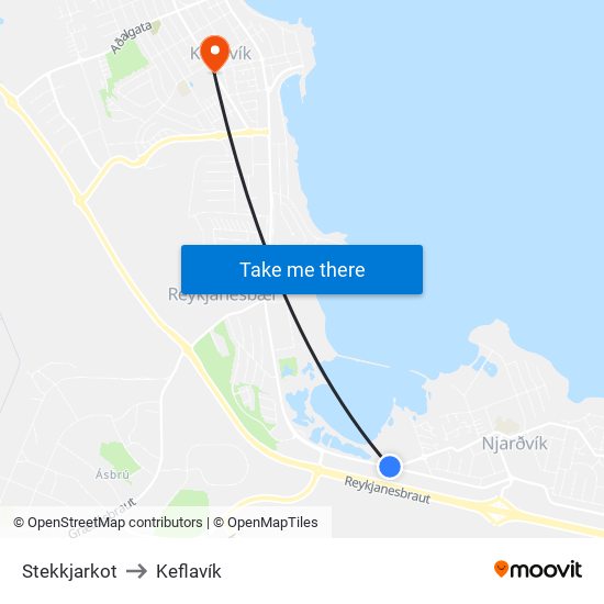 Stekkjarkot to Keflavík map