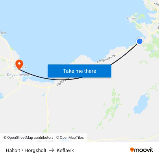 Háholt / Hörgsholt to Keflavík map