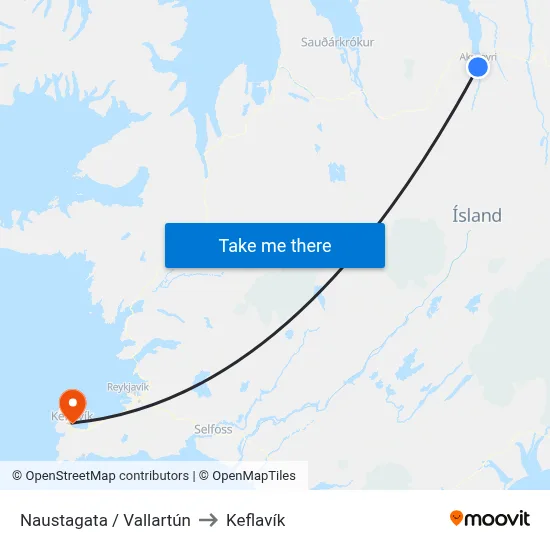 Naustagata / Vallartún to Keflavík map