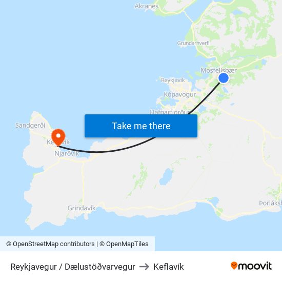 Reykjavegur / Dælustöðvarvegur to Keflavík map