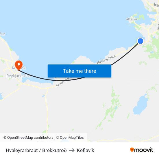 Hvaleyrarbraut / Brekkutröð to Keflavík map