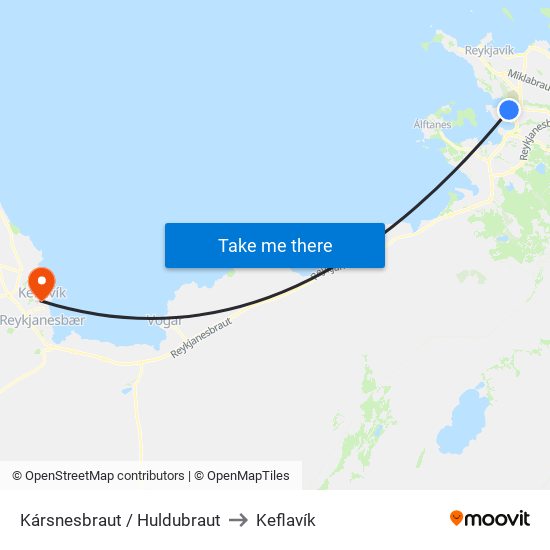 Kársnesbraut / Huldubraut to Keflavík map