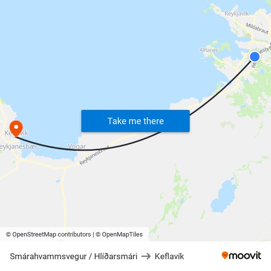 Smárahvammsvegur / Hlíðarsmári to Keflavík map