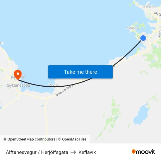 Álftanesvegur / Herjólfsgata to Keflavík map