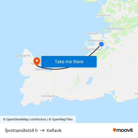 Íþróttamiðstöð Ír to Keflavík map