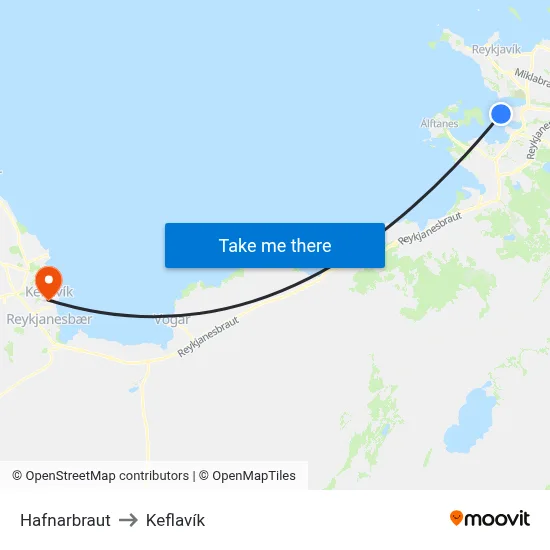 Hafnarbraut to Keflavík map