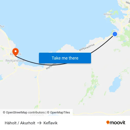 Háholt / Akurholt to Keflavík map