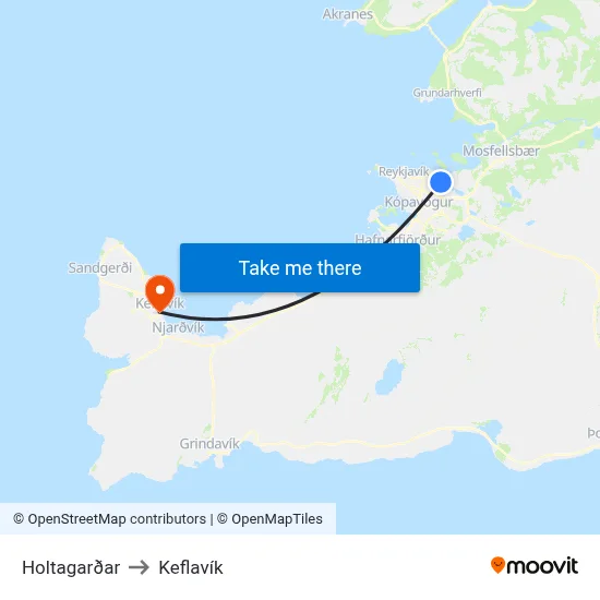 Holtagarðar to Keflavík map
