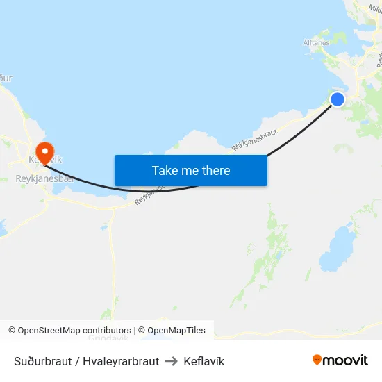 Suðurbraut / Hvaleyrarbraut to Keflavík map
