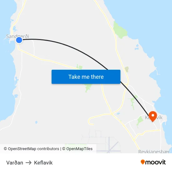 Varðan to Keflavík map