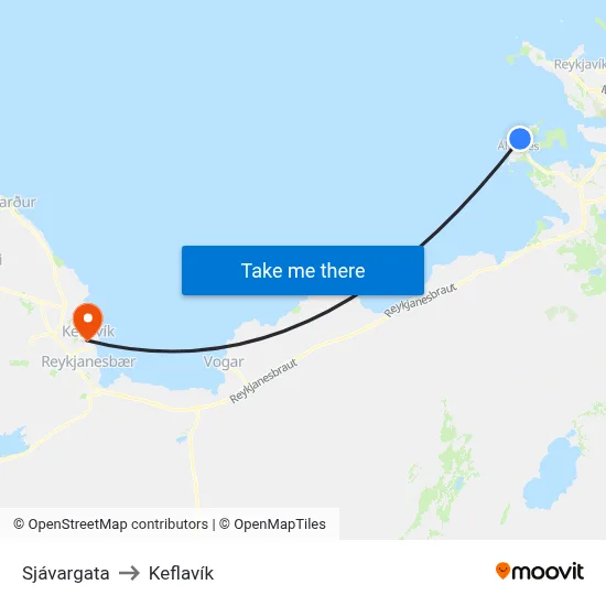 Sjávargata to Keflavík map
