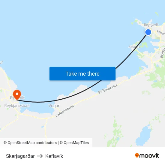 Skerjagarðar to Keflavík map