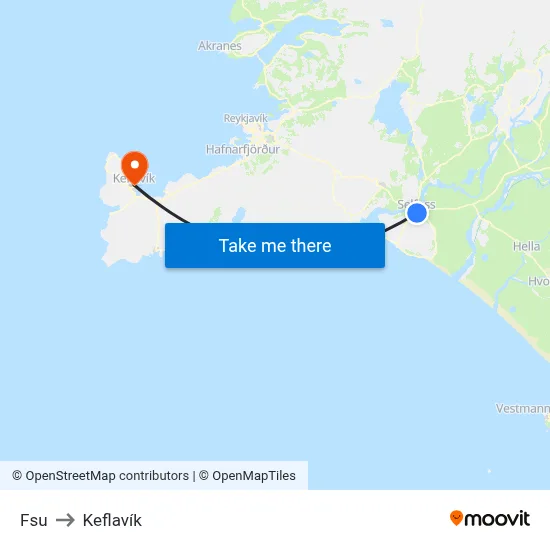 Fsu to Keflavík map