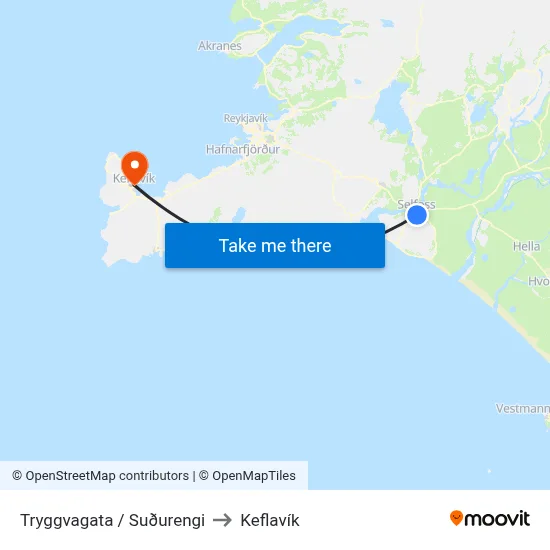 Tryggvagata / Suðurengi to Keflavík map
