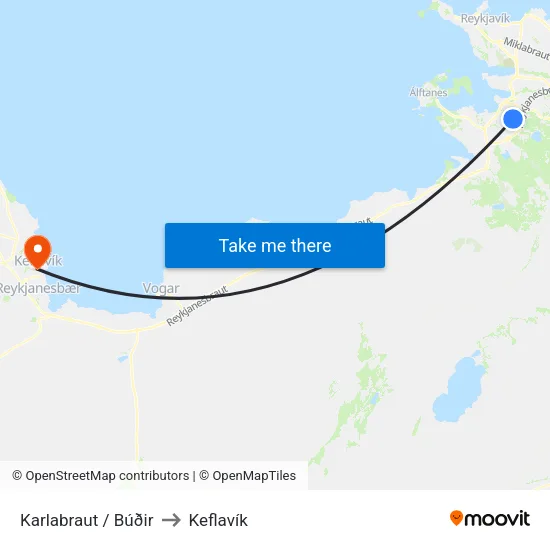 Karlabraut / Búðir to Keflavík map