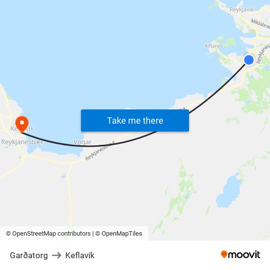 Garðatorg to Keflavík map