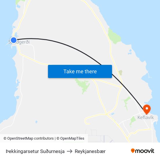 Þekkingarsetur Suðurnesja to Reykjanesbær map