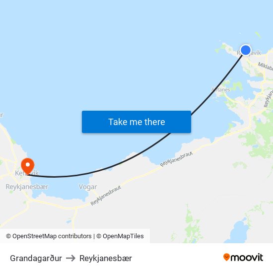 Grandagarður to Reykjanesbær map