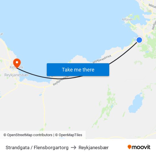 Strandgata / Flensborgartorg to Reykjanesbær map