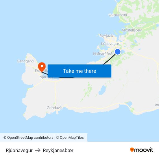 Rjúpnavegur to Reykjanesbær map