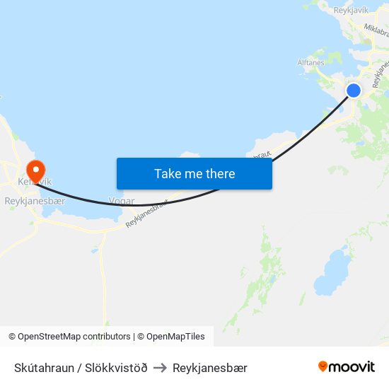 Skútahraun / Slökkvistöð to Reykjanesbær map