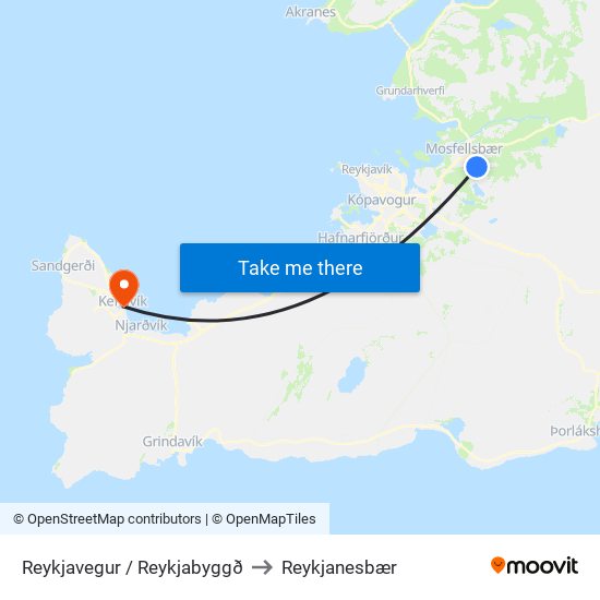 Reykjavegur / Reykjabyggð to Reykjanesbær map
