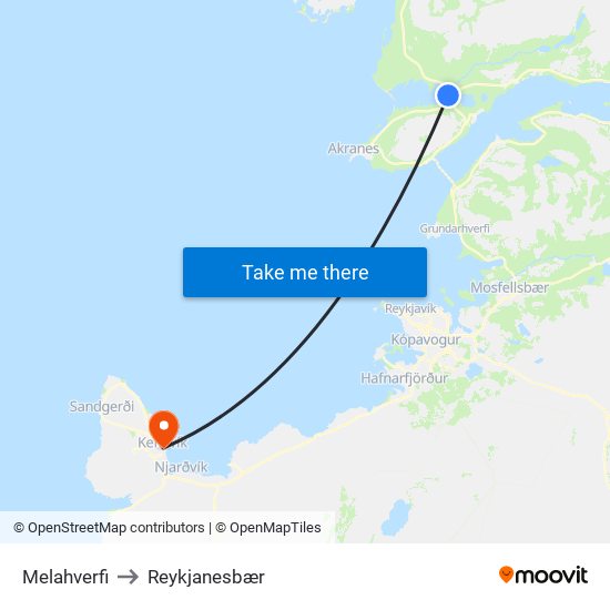 Melahverfi to Reykjanesbær map