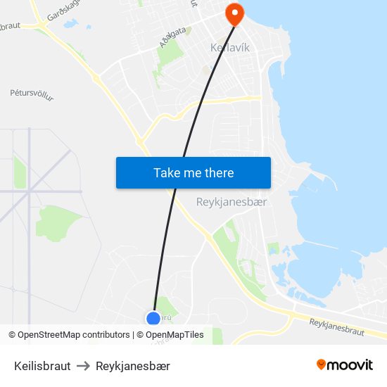 Keilisbraut to Reykjanesbær map