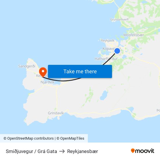 Smiðjuvegur / Grá Gata to Reykjanesbær map