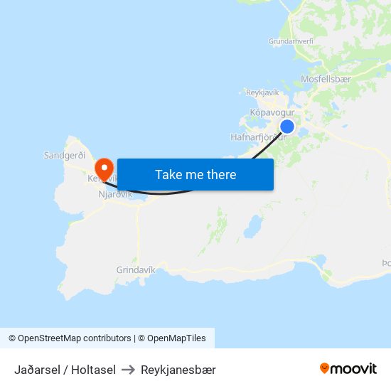 Jaðarsel / Holtasel to Reykjanesbær map