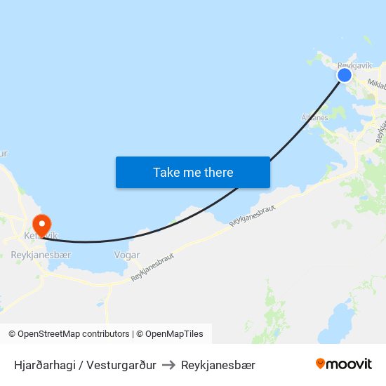 Hjarðarhagi / Vesturgarður to Reykjanesbær map