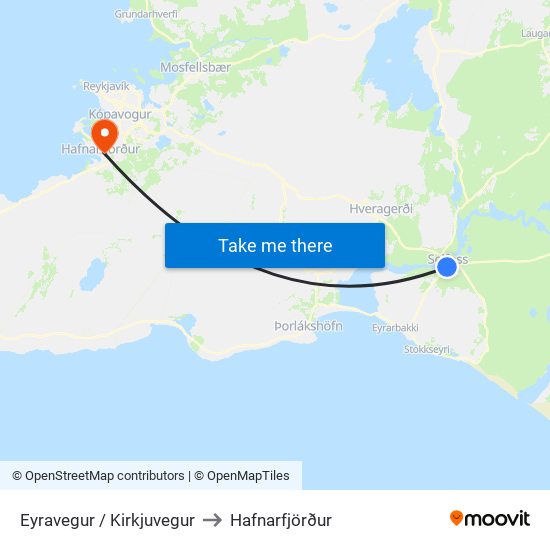 Eyravegur / Kirkjuvegur to Hafnarfjörður map
