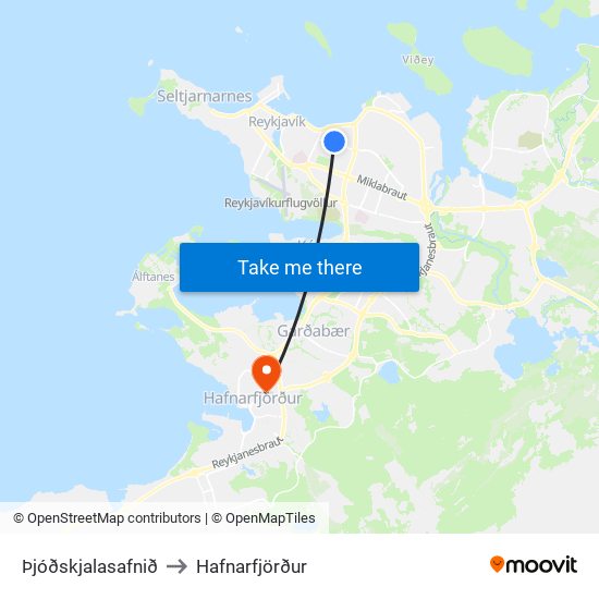 Þjóðskjalasafnið to Hafnarfjörður map