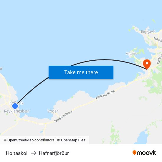 Holtaskóli to Hafnarfjörður map