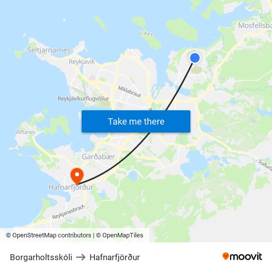 Borgarholtsskóli to Hafnarfjörður map