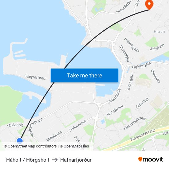 Háholt / Hörgsholt to Hafnarfjörður map