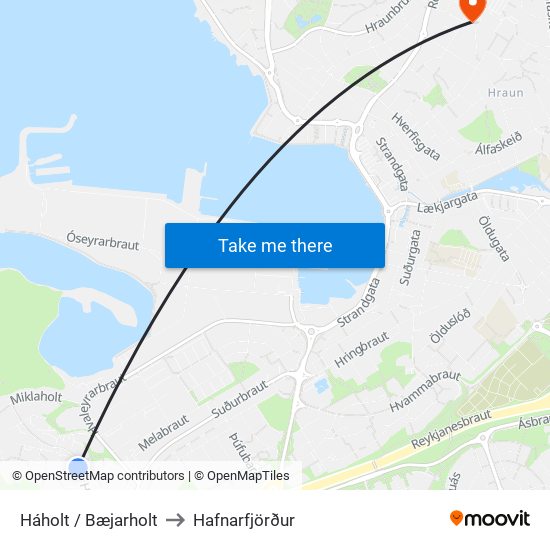 Háholt / Bæjarholt to Hafnarfjörður map