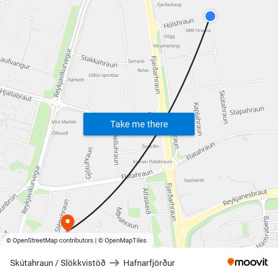 Skútahraun / Slökkvistöð to Hafnarfjörður map