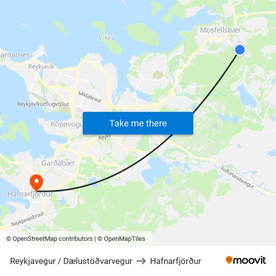 Reykjavegur / Dælustöðvarvegur to Hafnarfjörður map