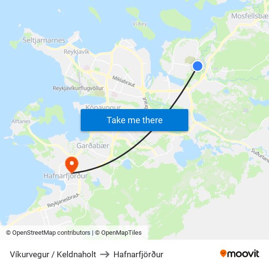 Víkurvegur / Keldnaholt to Hafnarfjörður map