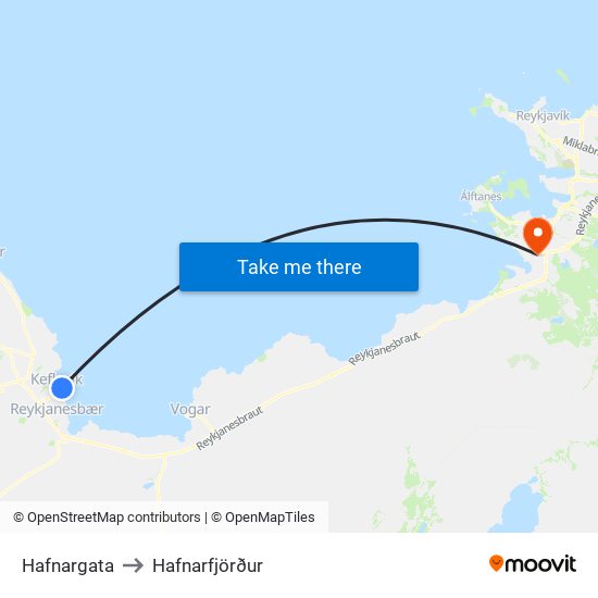 Hafnargata to Hafnarfjörður map