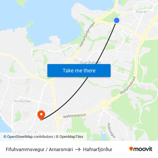 Fífuhvammsvegur / Arnarsmári to Hafnarfjörður map