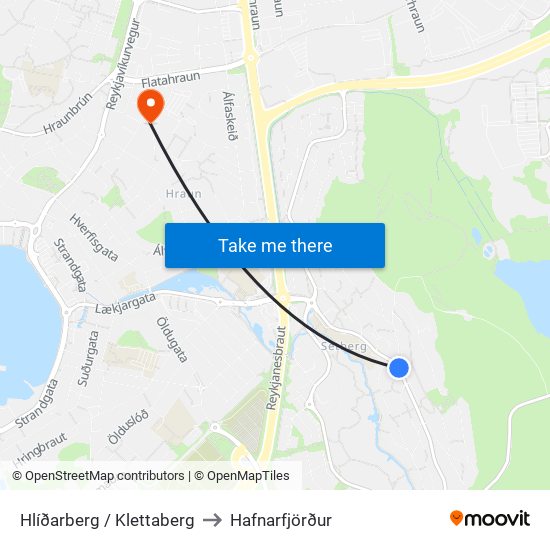 Hlíðarberg / Klettaberg to Hafnarfjörður map