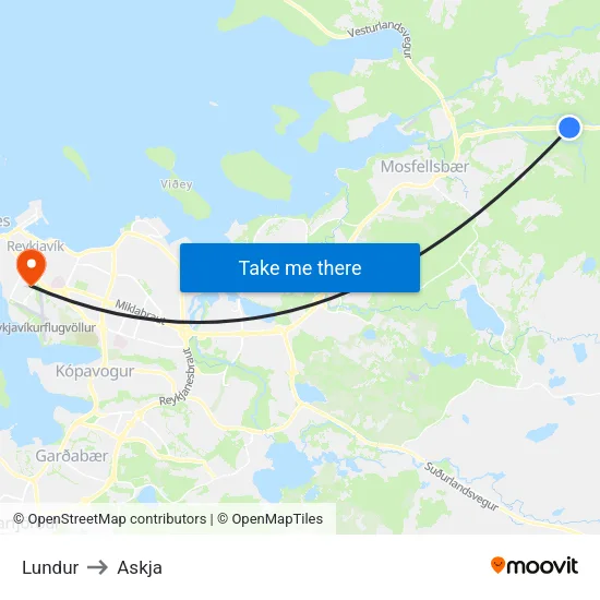 Lundur to Askja map