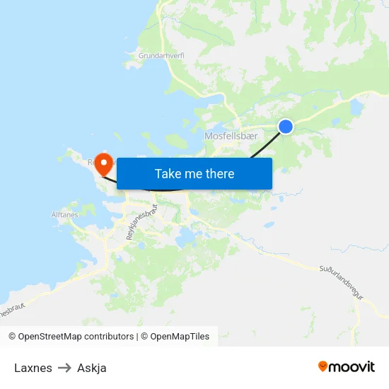 Laxnes to Askja map