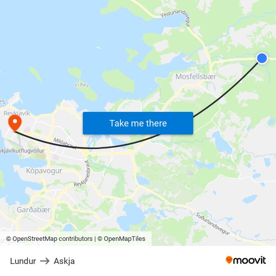 Lundur to Askja map