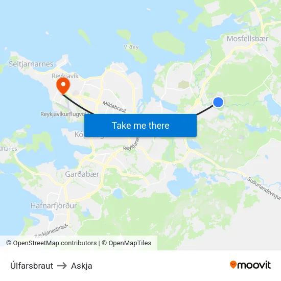 Úlfarsbraut to Askja map