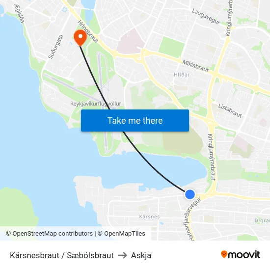 Kársnesbraut / Sæbólsbraut to Askja map