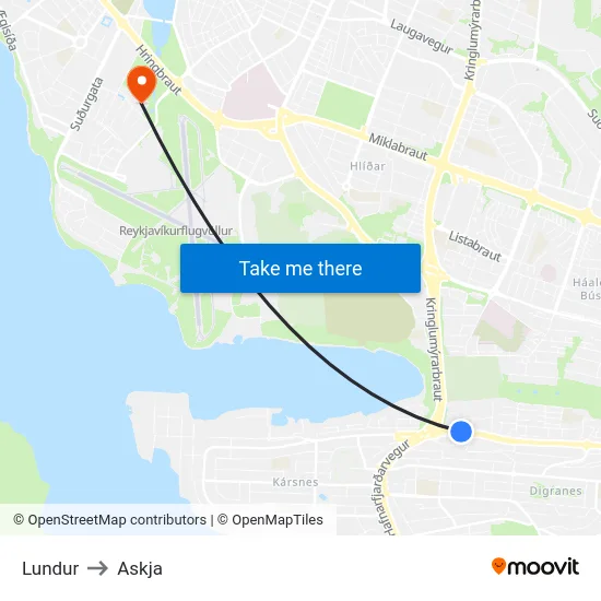 Lundur to Askja map